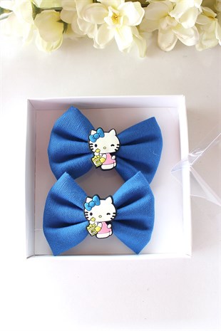 2'li Mavi Hello Kitty Figürlü Toka